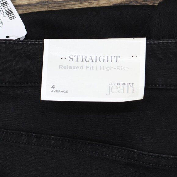 NWT Christopher & Banks Embellished Relaxed Fit High Rise Jeans 9900 4 Black - Picture 3 of 7